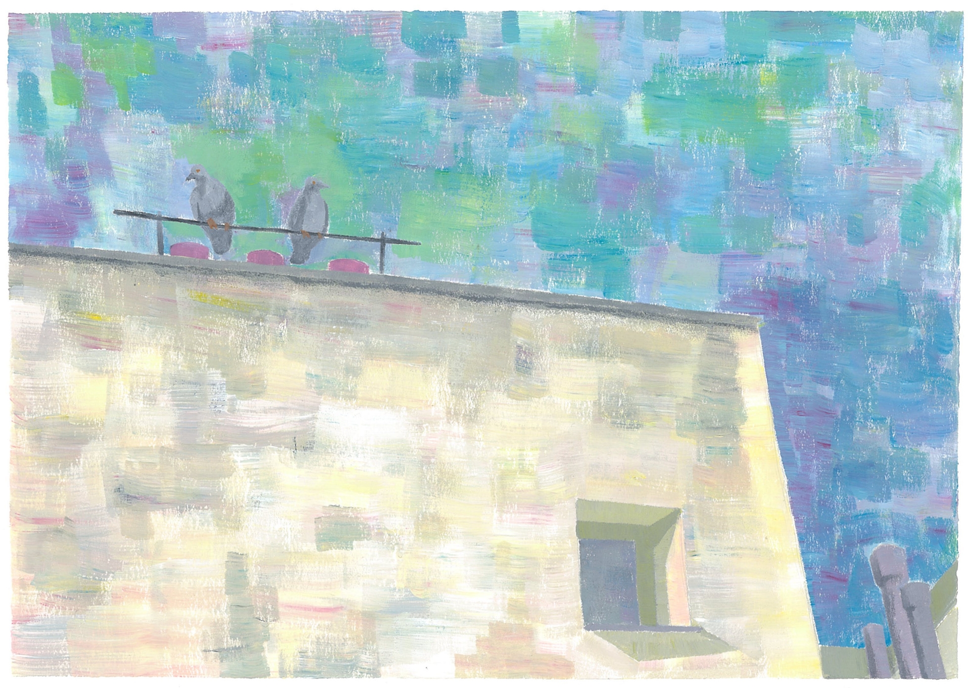 peinture pigeons 1